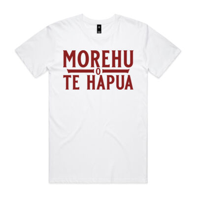 Morehu o Te Hapua - Tee (red writing) Thumbnail